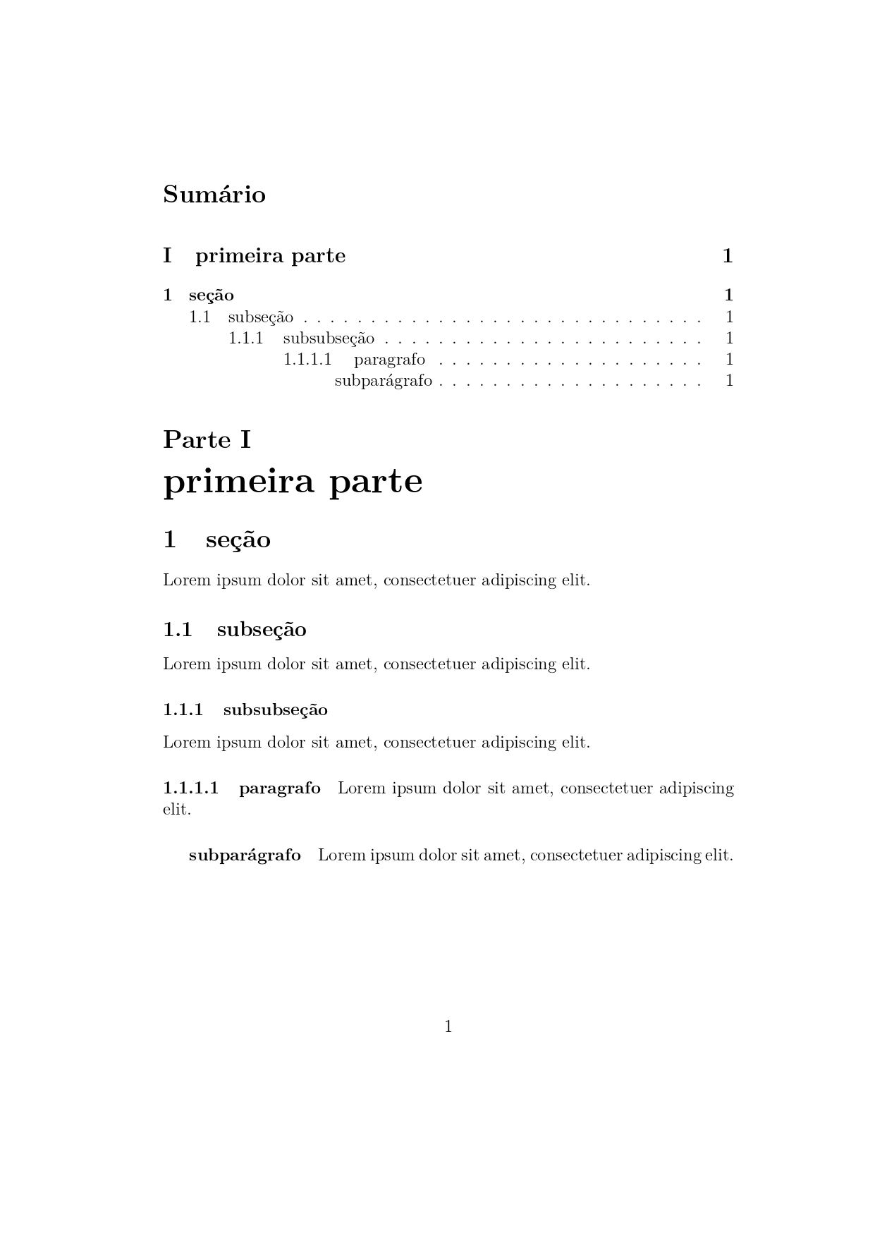 Como mostra sub subseções e parágrafos no sumário com LaTeX