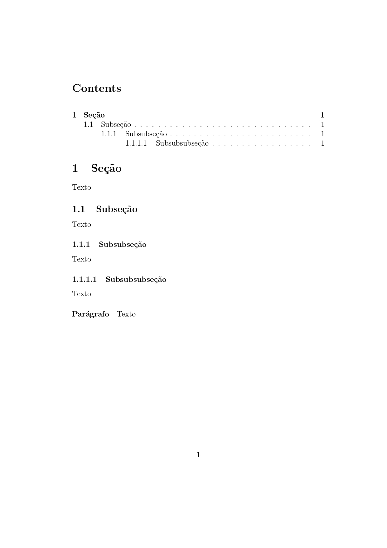 Inclusão de nível abaixo de subsection no LaTeX