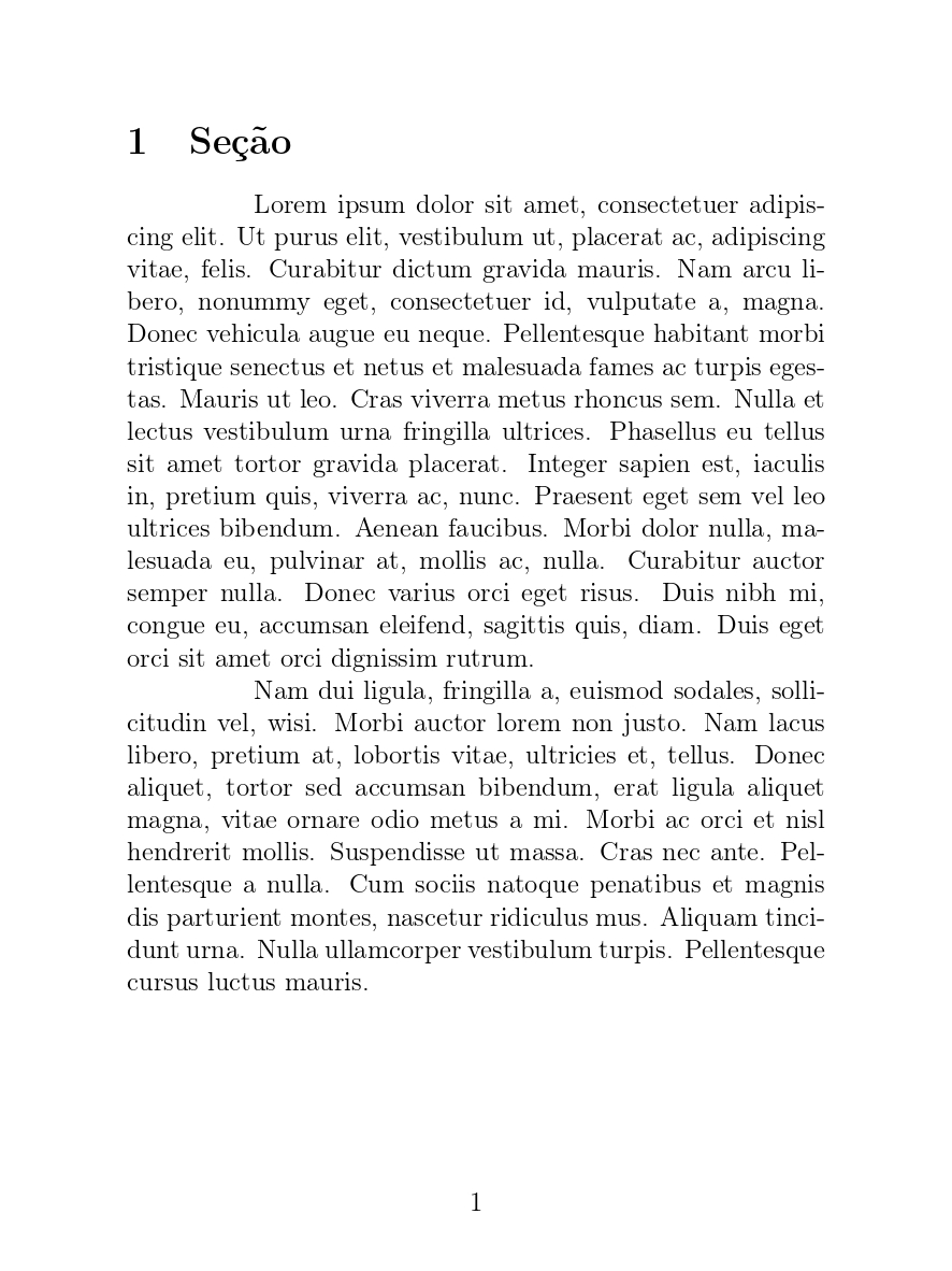 Indentação do primeiro parágrafo no LaTeX