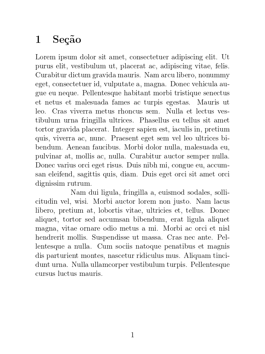 Indentação do primeiro parágrafo no LaTeX